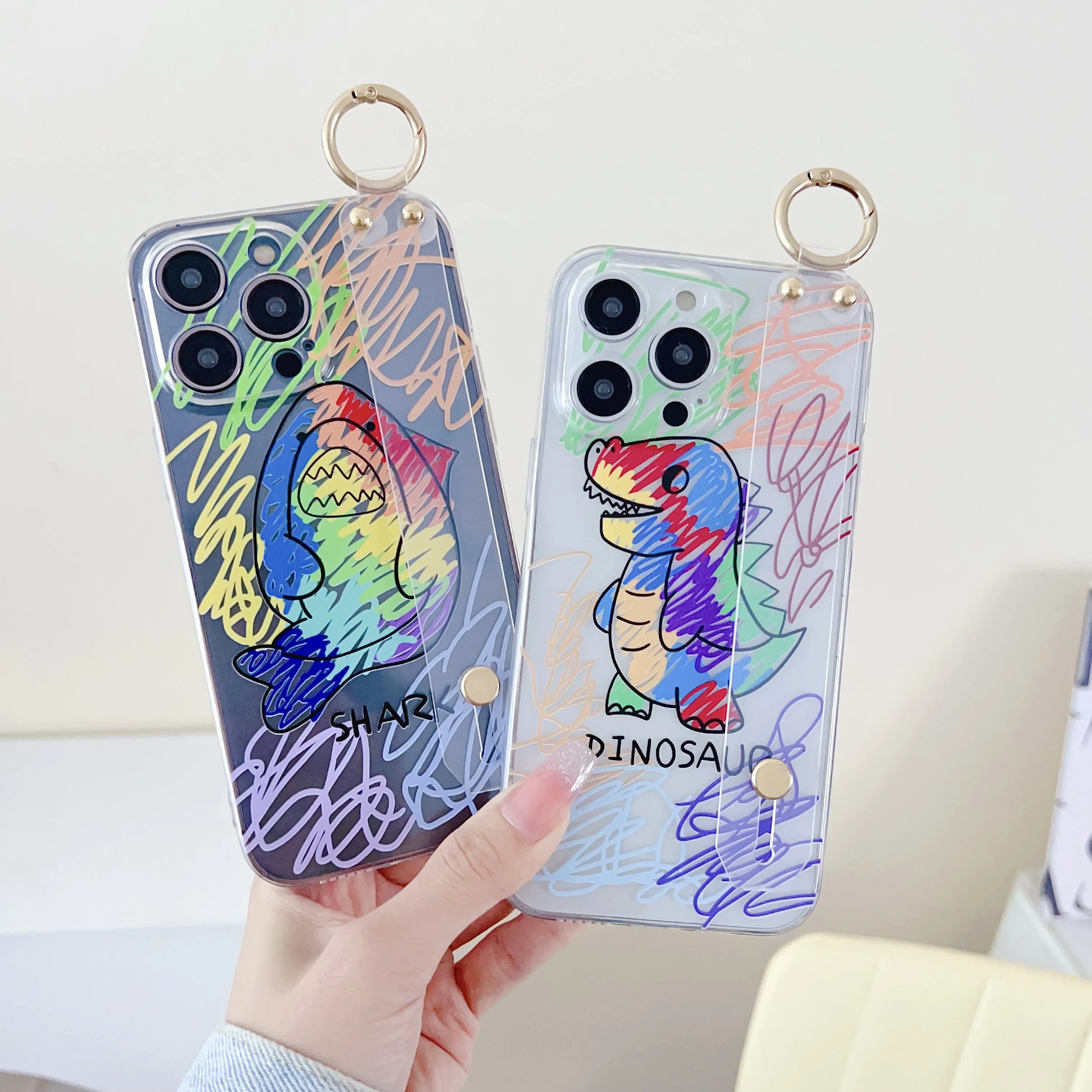 Фото Чехол-накладка Graffiti Shark с ремешком на запястье для OnePlus NORD 2, N20, CE 2, 2T, CE2lite, ACE 2, Ace3V, 10R №2
