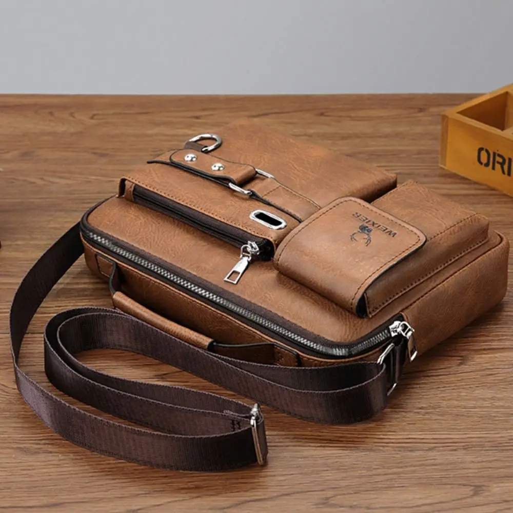 Водонепроницаемая мужская сумка через плечо с узором личи износостойкие сумки