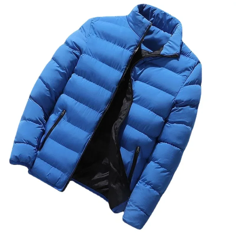 2023 New Winter Casual Stand Collar Cotton Coat Sporty Trendy Padded Youth Bottom Zippered Cardigan Parkas