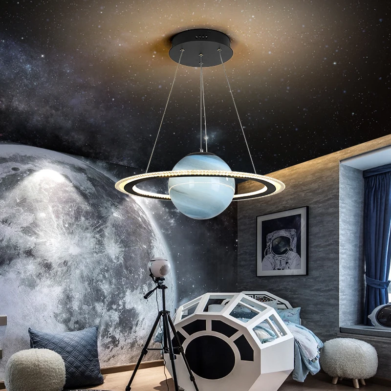 Earth Moon Football Design New Modern LED Chandelier Lights Living Dining Room Bedroom Lamps Pendant Lamp Indoor Lighting