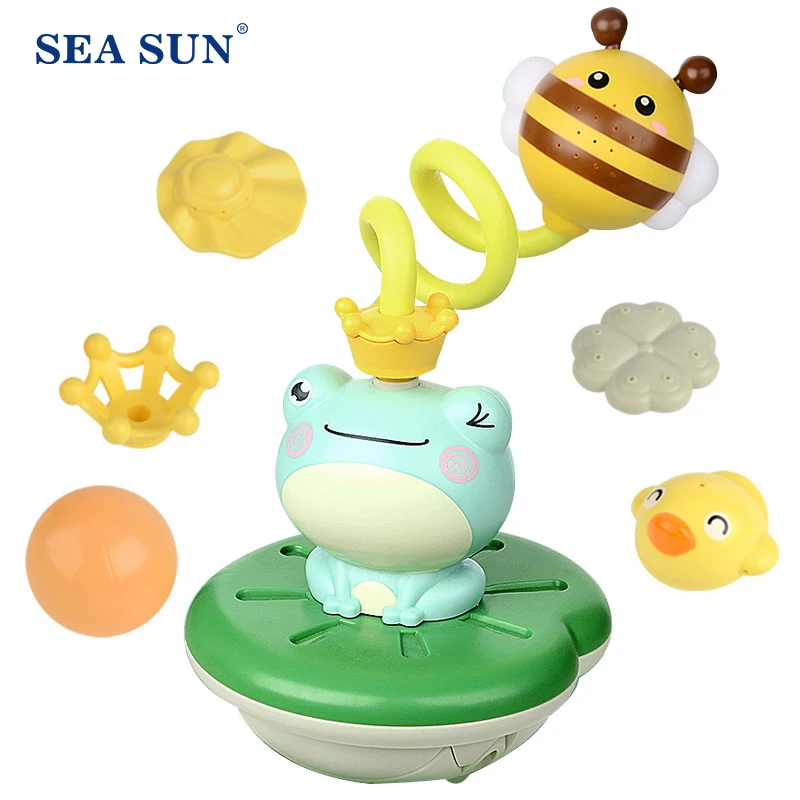 

Bath Toys Electric Spray Water Floating Rotation Frog Sprinkler Shower Game For Kid Swimming Bathroom Game for Children Kids