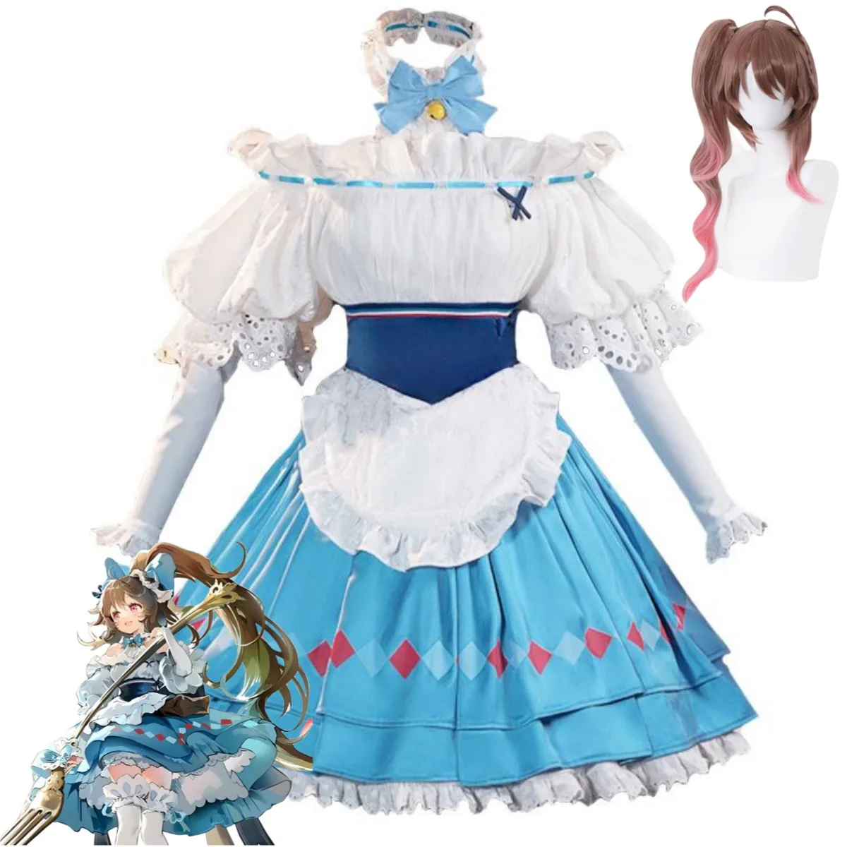 Игра Arknights Eyjafjalla The Hvít Aska Косплей Костюм Пикник перед путешествием Прекрасное