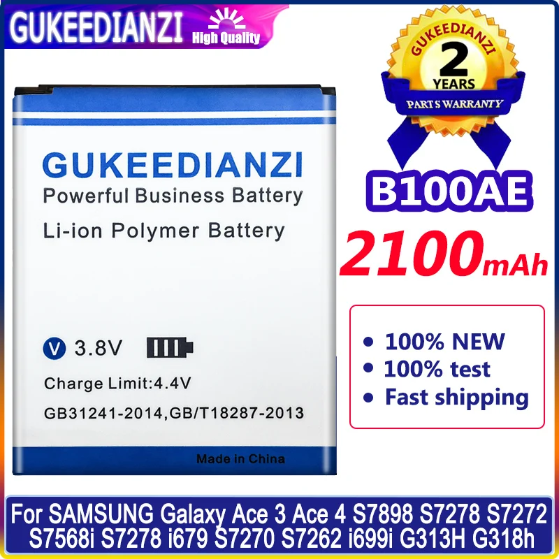 

Battery For Samsung Galaxy Ace 3 Ace 4 S7568i S7278 I679 S7270 S7262 I699i S7898 S7272 G313H G318h B100AE B100AC Bateria