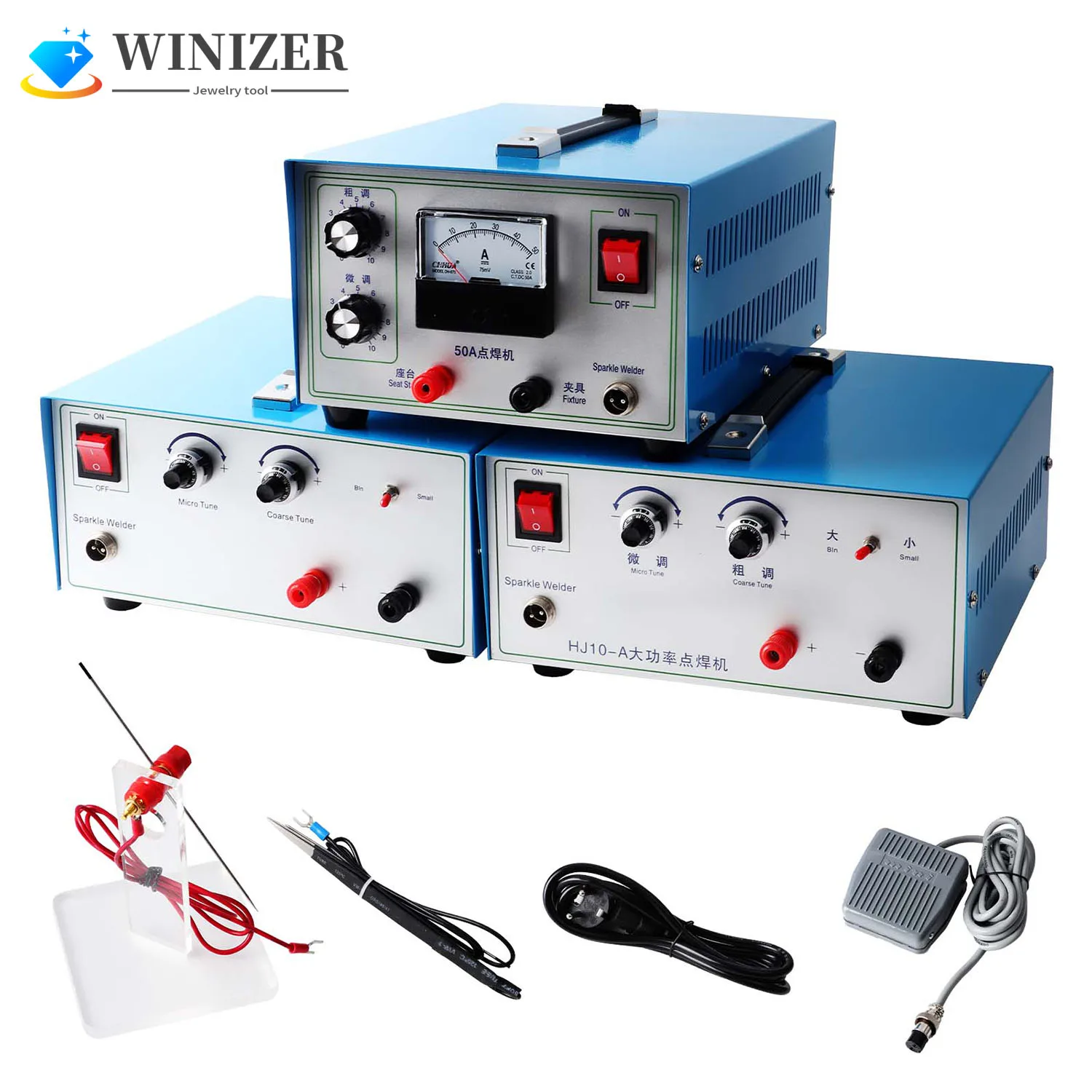 Jewelry Spot Welding Machine - 30/50/80/100A Pulse Sparkle Spot Welder Portablewith Foot Pedal for Jewelry Gold Silver Platinum