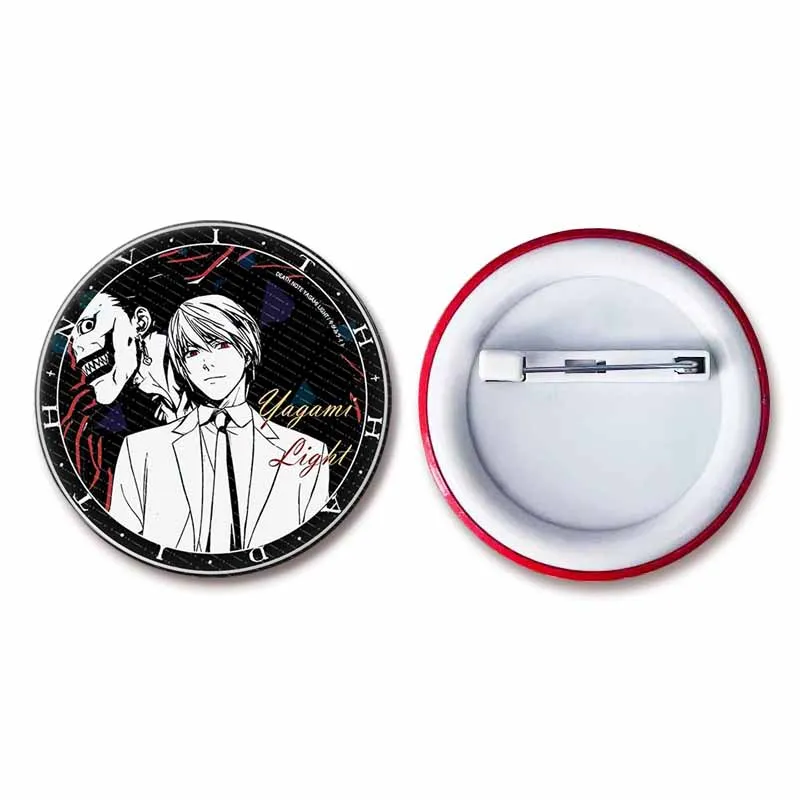 Classic Anime Death Note Button Pin Tinplate L Yagami Light Ryuk Round Brooch Cosplay Cartoon Badge Backpack Clothes Accessories