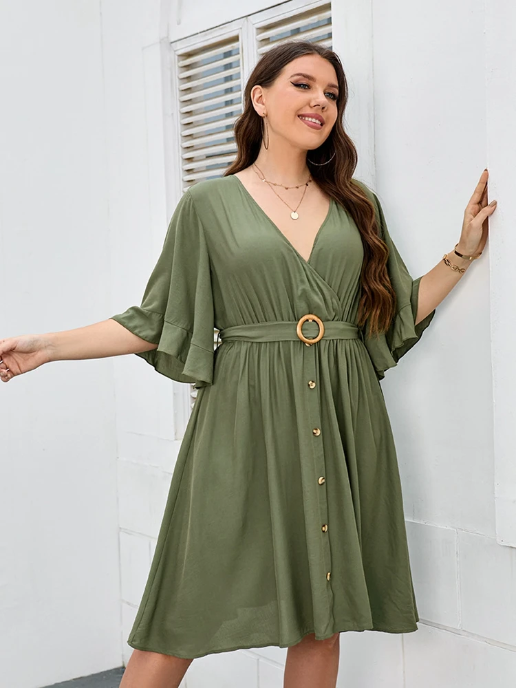 

Новинка лета 2022, повседневные платья, размеры 6XL, 5XL, 4XL, 3XL, фотоблестящее Привлекательное платье с открытой спиной и V-образным вырезом