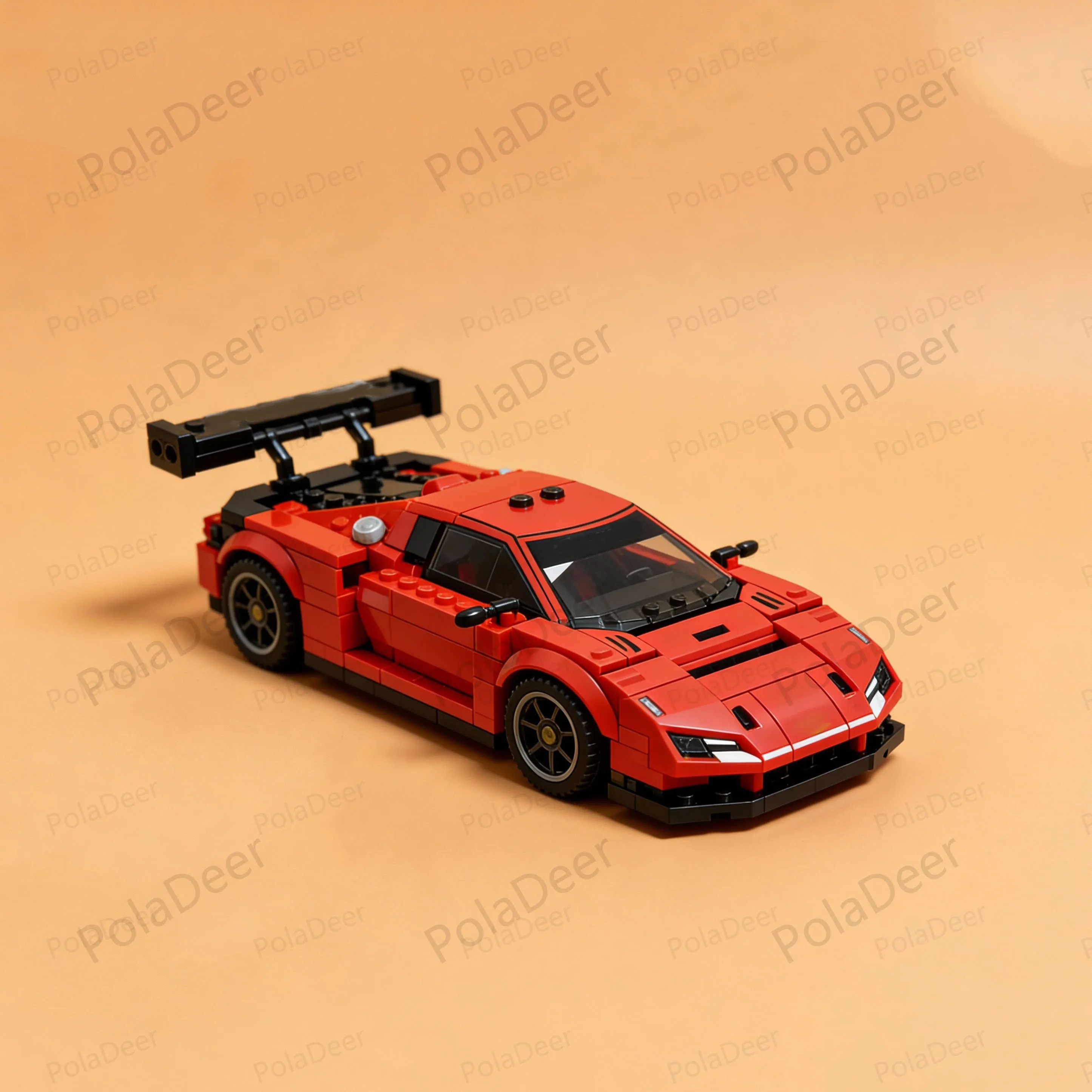 Фото PolaDeer, разработанный себе, креативный спортивный автомобиль MOC DIY 296 GT3, строительные блоки, игрушка в сборе, модель кирпича, детский подарок на день рождения №1