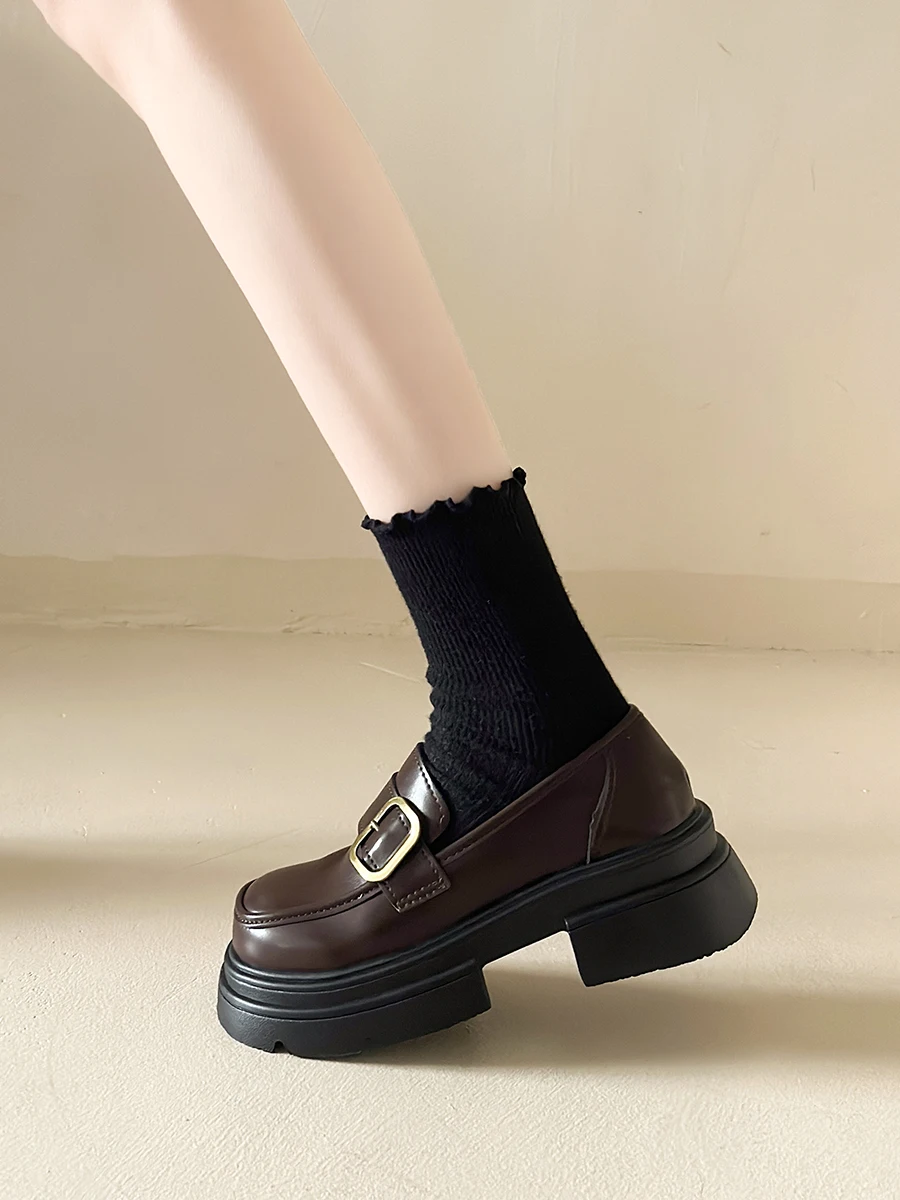 Повседневная женская обувь сабо лоферы на платформе с мехом оксфорды