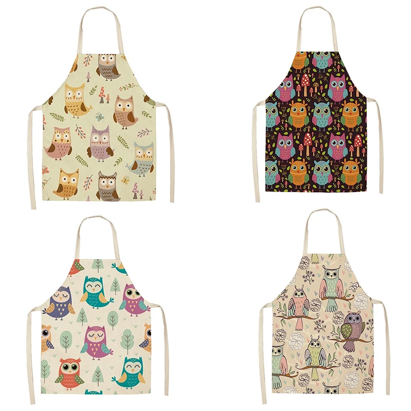 

Branch Owl Print Apron Apron Kitchen Cooking Home Accessories Kids Kitchen Aprons for Woman Custom Apron Apron for Men Linen