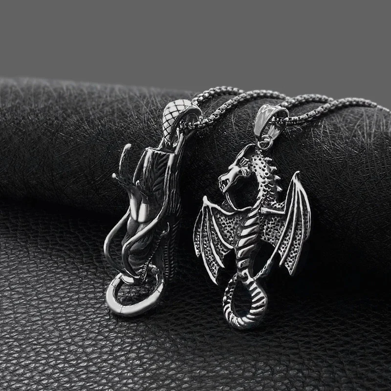 Титановая сталь нержавеющая кулон зодиакального дракона ожерелье из титановой