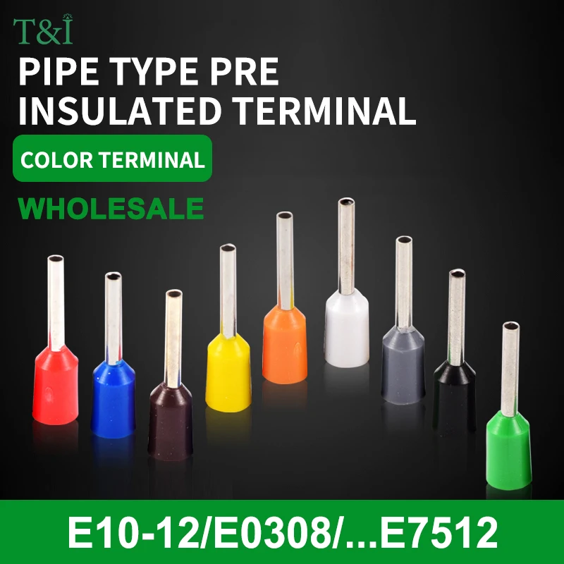 

1000 pcs copper cable insulated connector terminal Crimping terminal Cold insulated terminal VE0508 7508 1008 1508 2508 4009