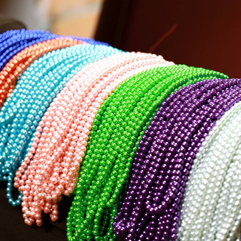 

Multiple Colors Glass Round Pearl 6 8 10 12MM Glitter Straight Hole Crystal Beads for DIY Crafts Clothes Bracelets Accessories