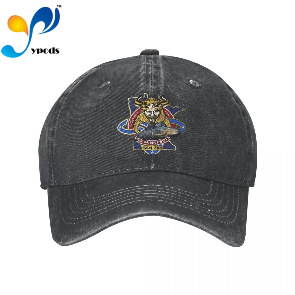 

New Brand Anime USS Illinois (SSN-783) United States Navy Virginia-class Submarine Cartoon Cap Baseball Cap Men Women Dad Hat