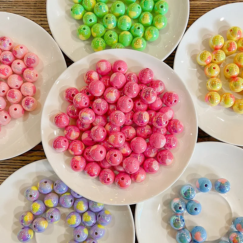 

10 DIY Технология шарики с прямыми отверстиями шарики эластичные волосы ожерелья серьги аксессуары головные уборы ювелирные изделия