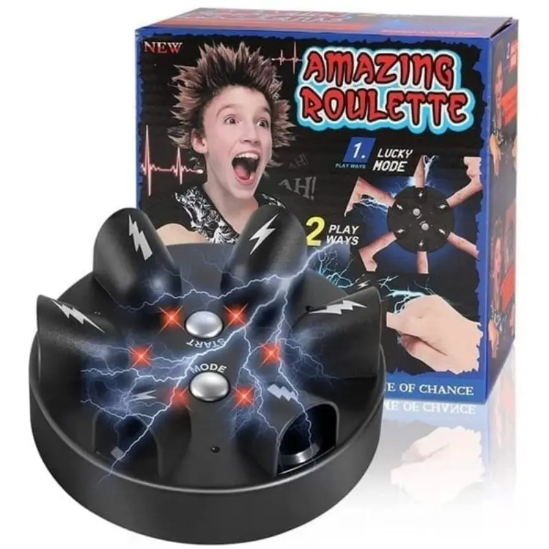 

Shock Roulette Party Game Six Finger Heartbeat Lie Detector Spoof Toys Shock Finger Game Shocking Shot Roulette Christmas gifts