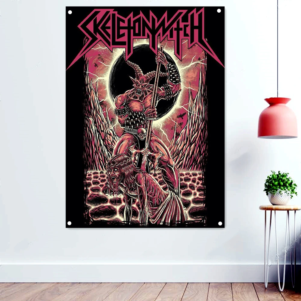

Cannibal Dark metal Metal Artist Banners Hanging Flag For Wall Decoration Macabre Death Art Rock Music Poster Wallpaper Tapestry