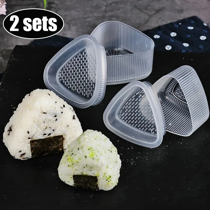

2 Sets Triangle Rice Ball Mold Bento Press Maker Mold DIY Sushi Mold Onigiri Rice Ball Maker Machine Kitchen Bento Accessories