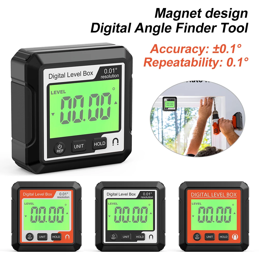 

Digital Protractor Inclinometer 4*90° Level Angle Protractor Mini Electronic Digital Protractor Inclinometer Angle Finder Gauge
