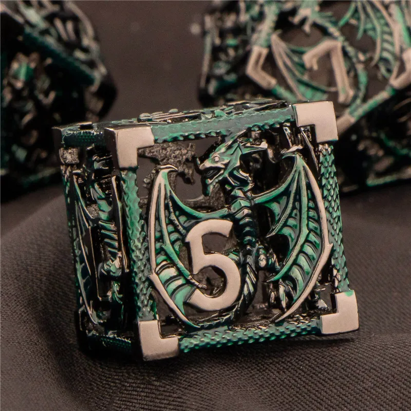 Полый металлический набор костей KERWELLSI DND для подземелья и дракона ролевых игр D20