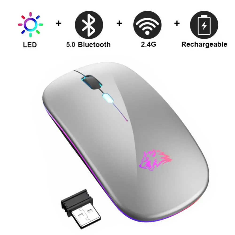 

2.4g Usb Rgb 2.4ghz Mause Tablet Computer Bluetooth Portable Luminous Wireless Mouse Photoelectric Rechargeable Silent Mouse