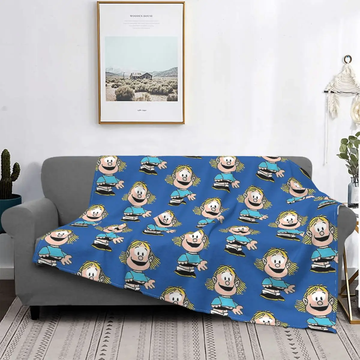 

Mafalda мигелито комикс одеяло Фланелевое украшение Guille портативное домашнее покрывало