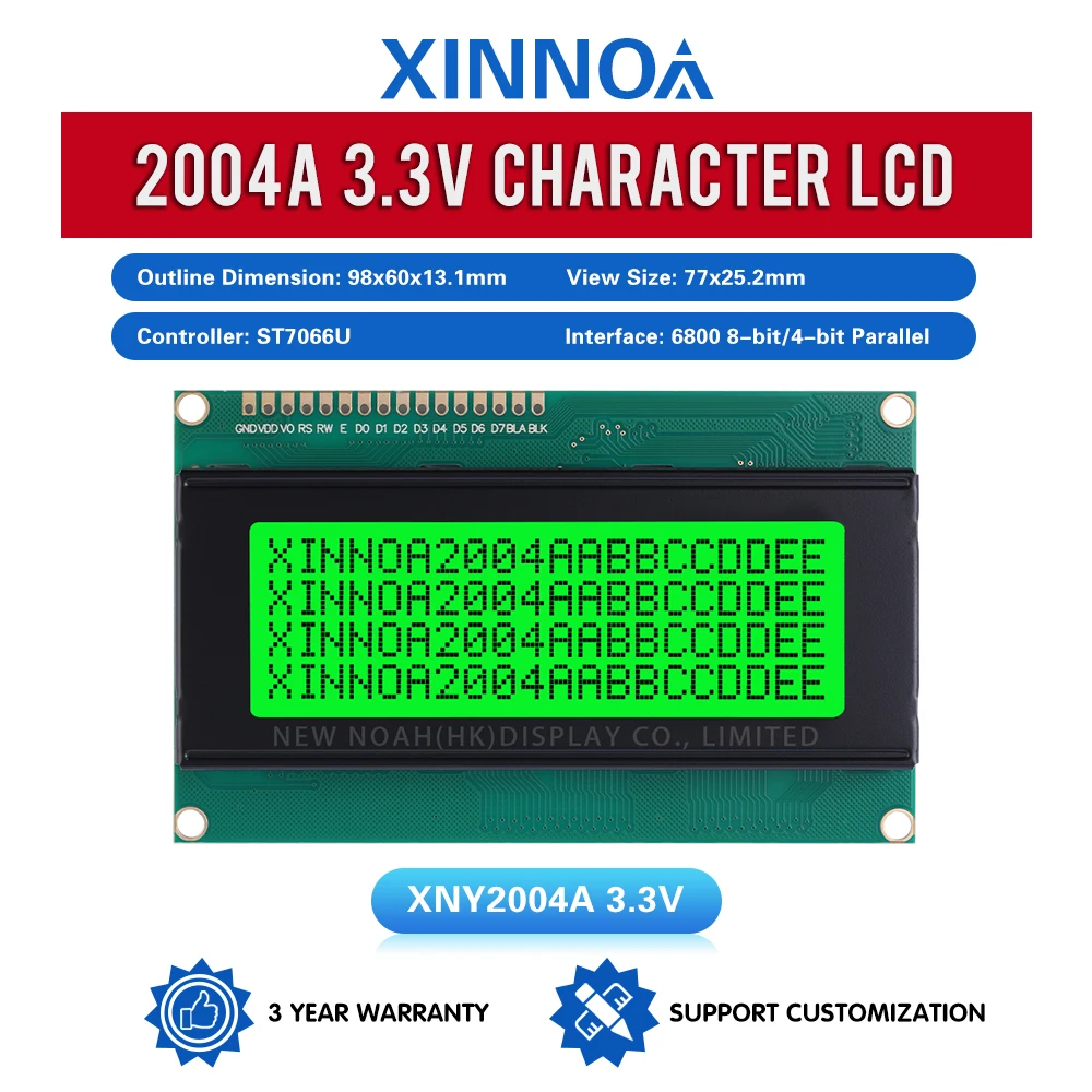Зеленый свет черные буквы 2004A 3 В жидкокристаллический дисплей 4*20 4X20 4002 точечный