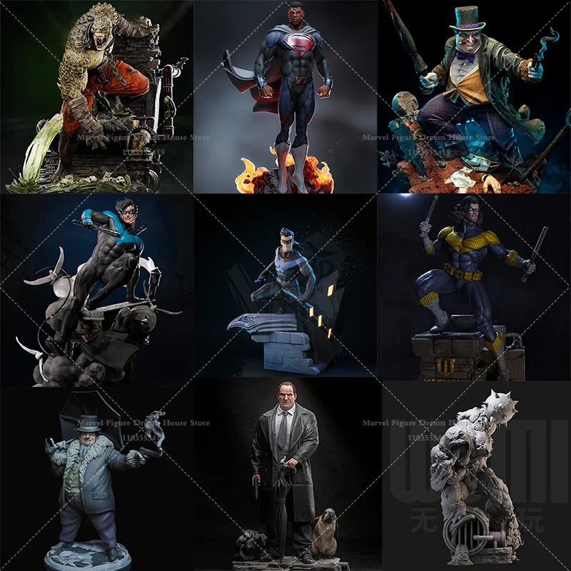 Фото Масштабная модель 1/24 1/18 Bright Balancer Grayson Gang Oswald Croc Monster, DIY, для самостоятельной сборки, GK, 3D, из смолы, неокрашенная, белая, готовая к покраске №1
