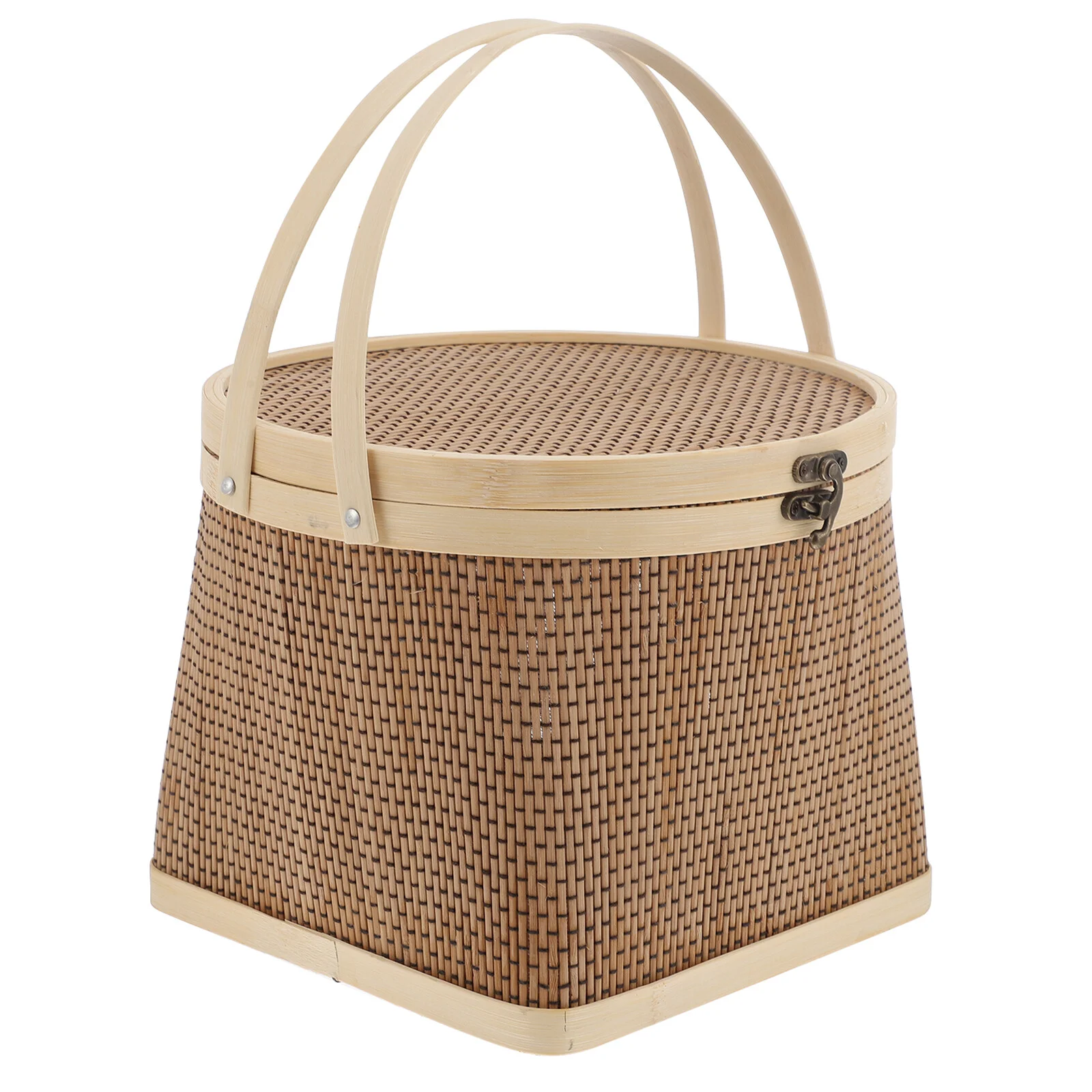 

Storage Bag Hand Made Bamboo Basket Dried Fruit Container Round Wooden Trays Wicker Egg Food Decor