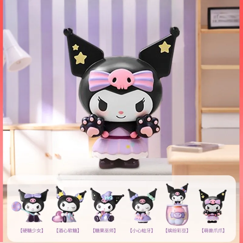 

MINISO Sanrio Kuromi Random Ornaments Trick or Treat Series Cute Cartoon Hand Operated Kawaii Desktop Toy Girl Gift Creative New