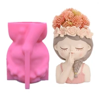 3d candle mold creative pen holder silicone mold food grade material mold for baking flower pot decoration silicone molds