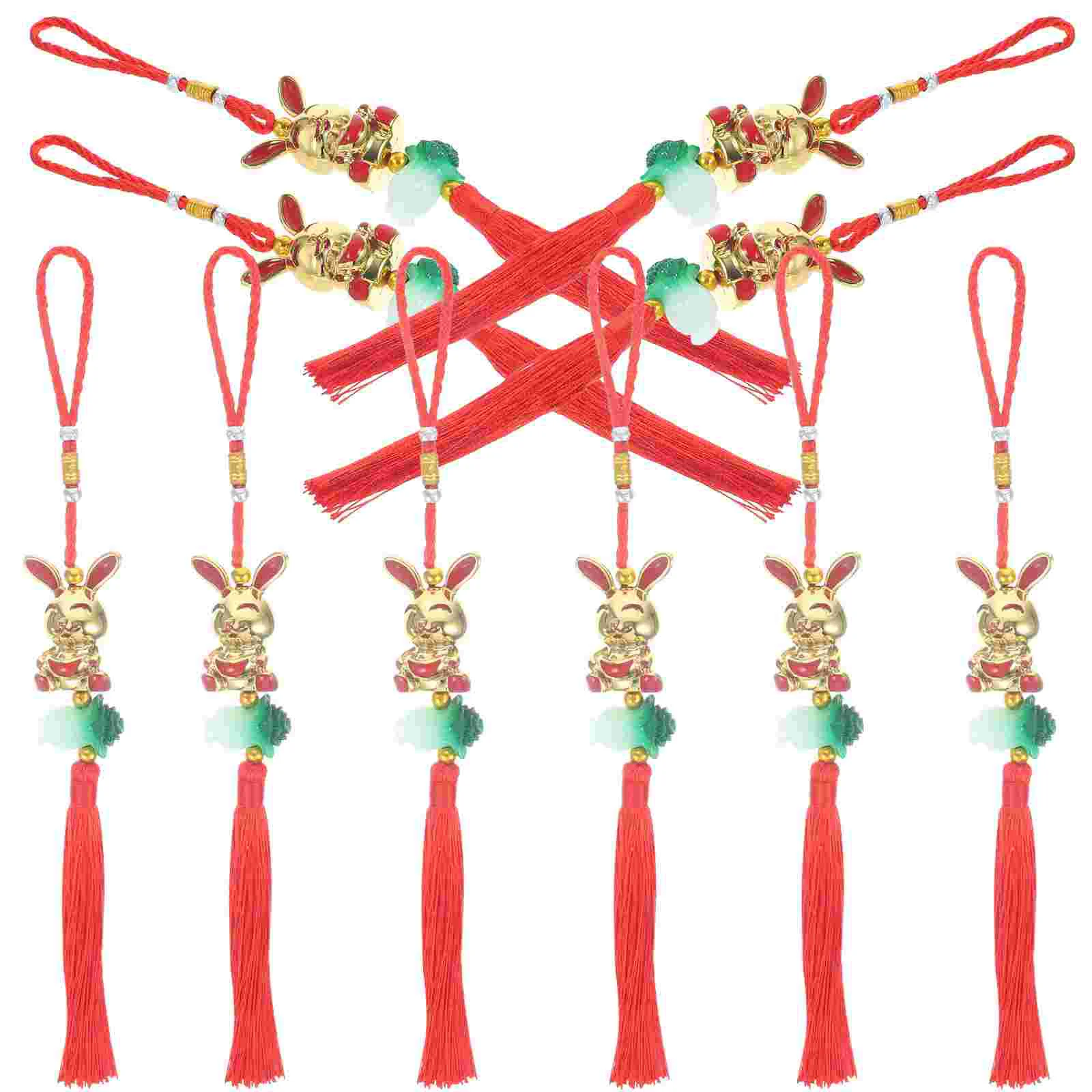 

Chinese Year Rabbit New Lucky Charms Hanging Pendant Knot Decorations Tassel Pendants Decororiental Shui Fengbunny Lunar