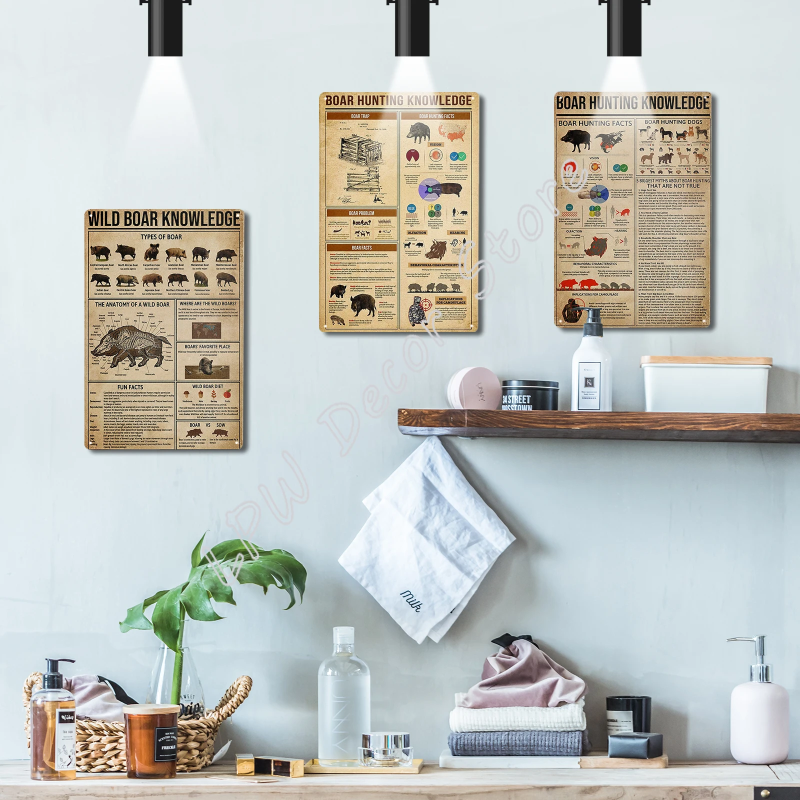 Винтажные металлические знаки для кухни дикий кабан знания печать Оловянная