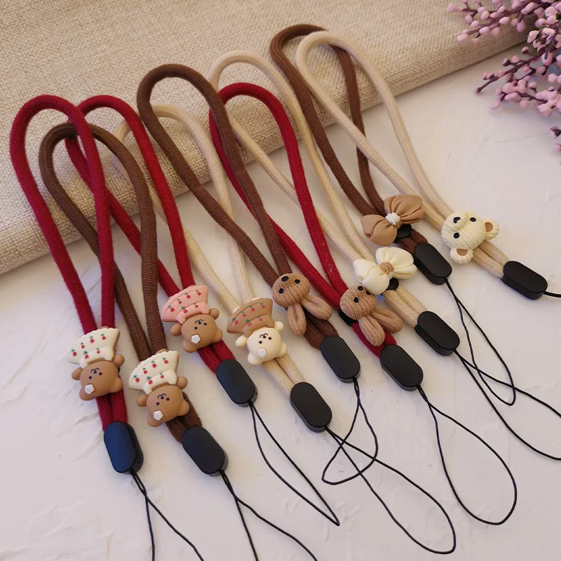 

Short Wrist Strap Lanyard Weaving Cute Cartoon Animal Jewelry Mobile Phone Shell Universal Anti-lost Rope Mobile Phone Lanyard