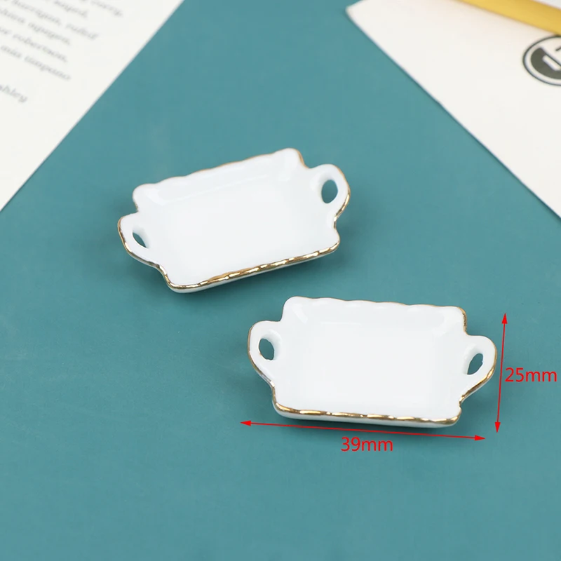 

1/12 миниатюрный керамический кукольный домик, поднос для еды, модель дисков, кухонная мебель, аксессуары для кукольного дома, декоративные игрушки, подарок