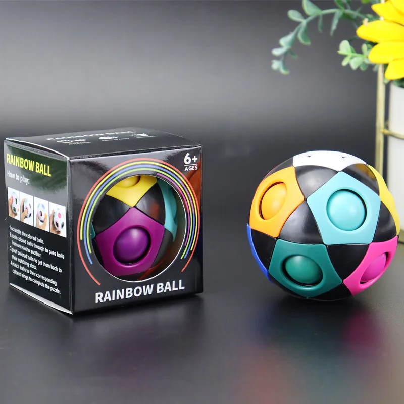 

Decompression Soccer Rainbow Ball Magic Cube 12-hole Intellectual Toys Decompression Ball Magic Ball Small Toys