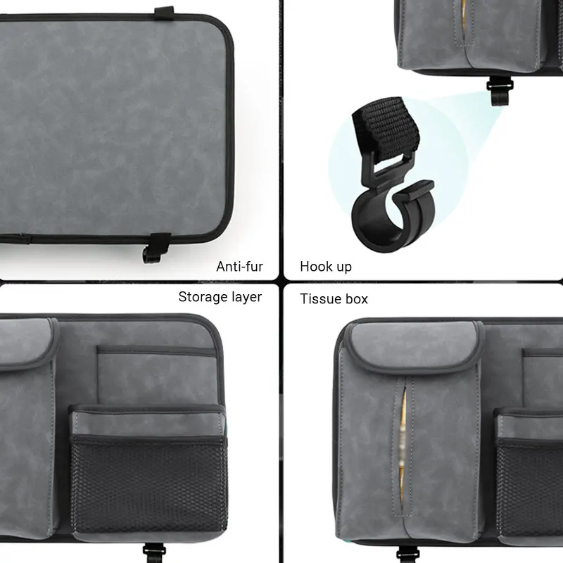 Multi-Pocket Car Seat Back Organizer Hanging Storage Bags With Hook Anti-Fur Interior Pocket Auto Stowing |