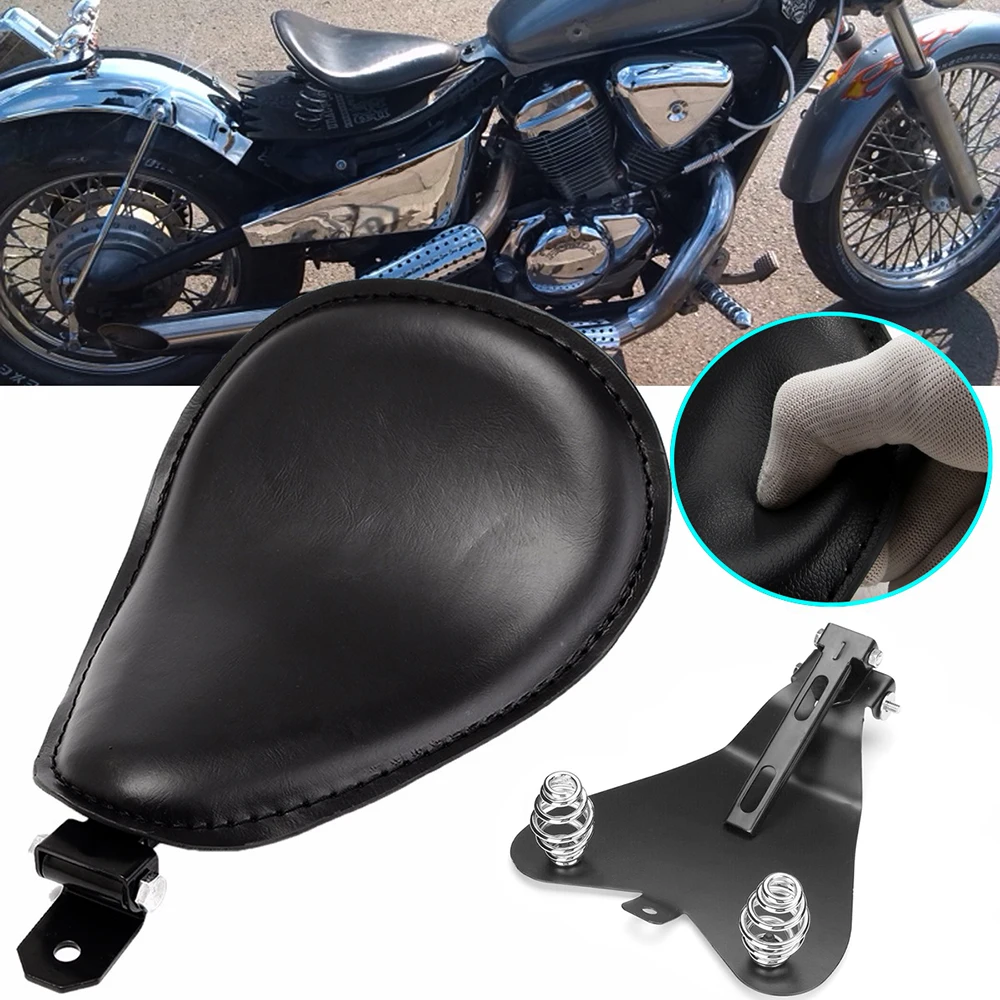 

Universal Motorcycle Solo Saddle Seat Cover Spring Bracket Base Leather Seat For Honda Rebel CMX250C For Yamaha Virago XV250