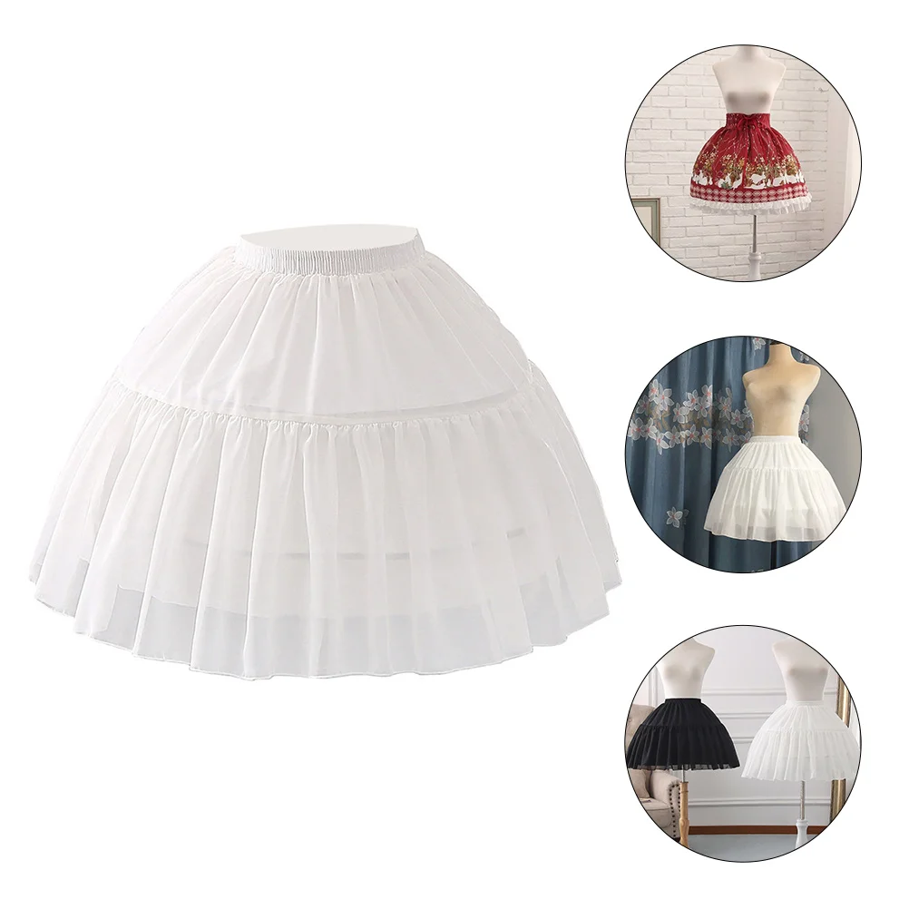 

1 шт. подъюбник, пушистая юбка, регулируемый подъюбник, Нижняя юбка в стиле "Лолита", белого цвета, один размер