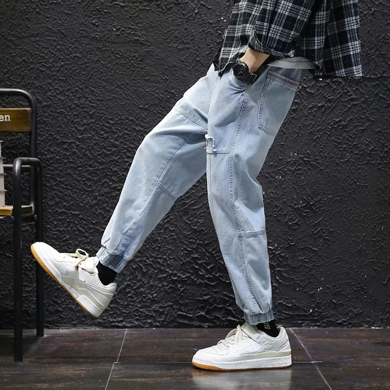 2022New New Streetwear Hip Hop Cargo Pants Men's Jeans Elastic Harun Joggers In Autumn and Spring Men ClothIng