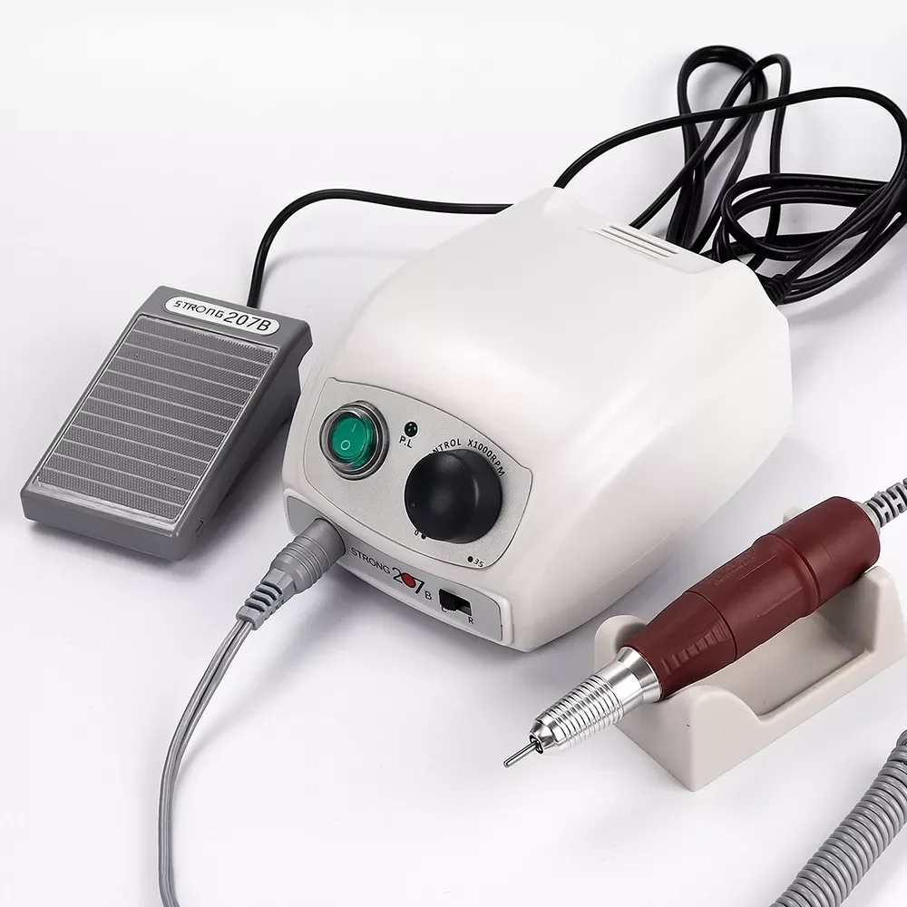 40000RPM Strong 210 207B Micromotor Handpiece 35K Control Box Electric Nail Drill Polish Machine Manicure Kit Nail Art Equipment