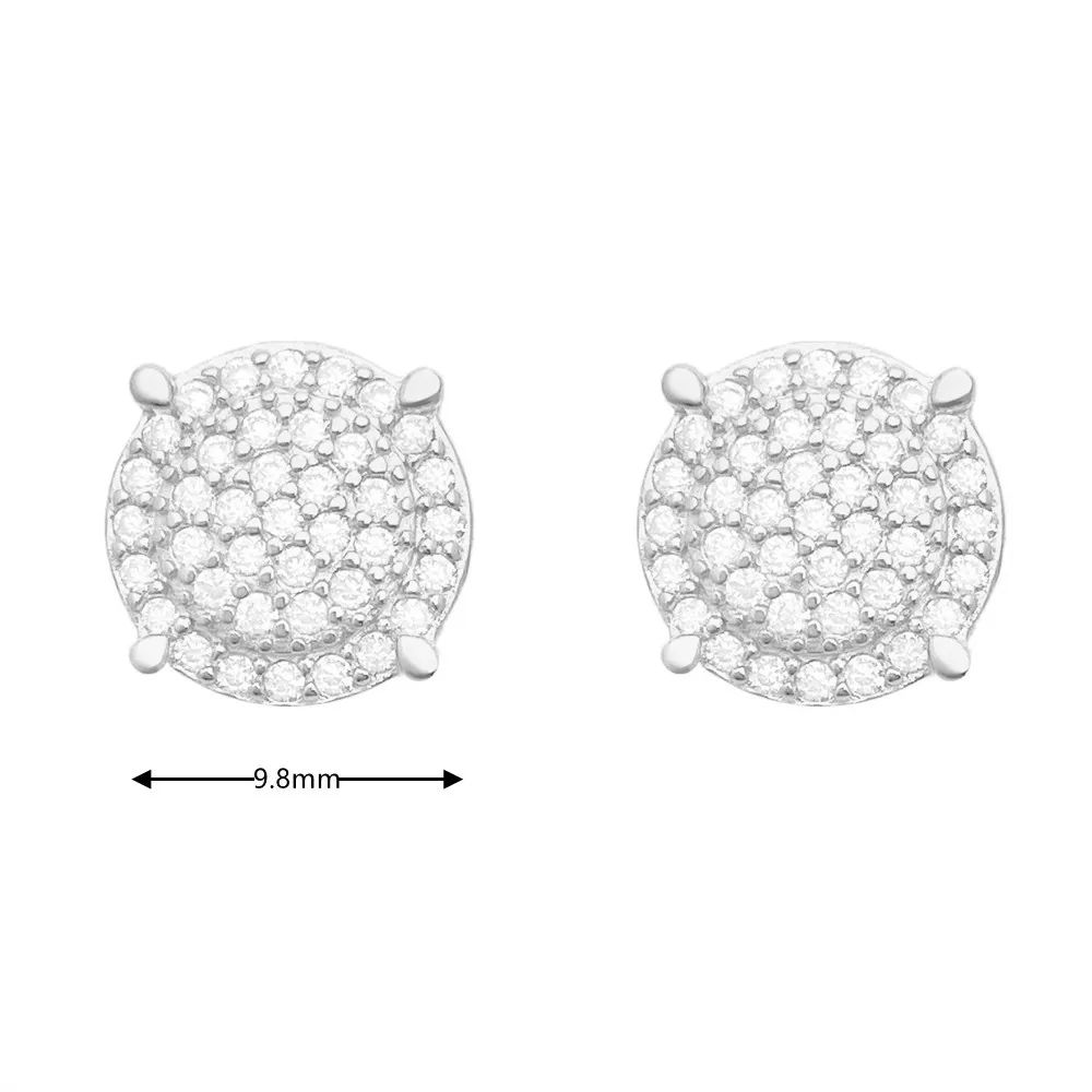 New Round Moissanite Earrings For Women S925 Silver Real Diamonds Ear Studs Men Earrings Jewelry Pass Tester Free Shipping