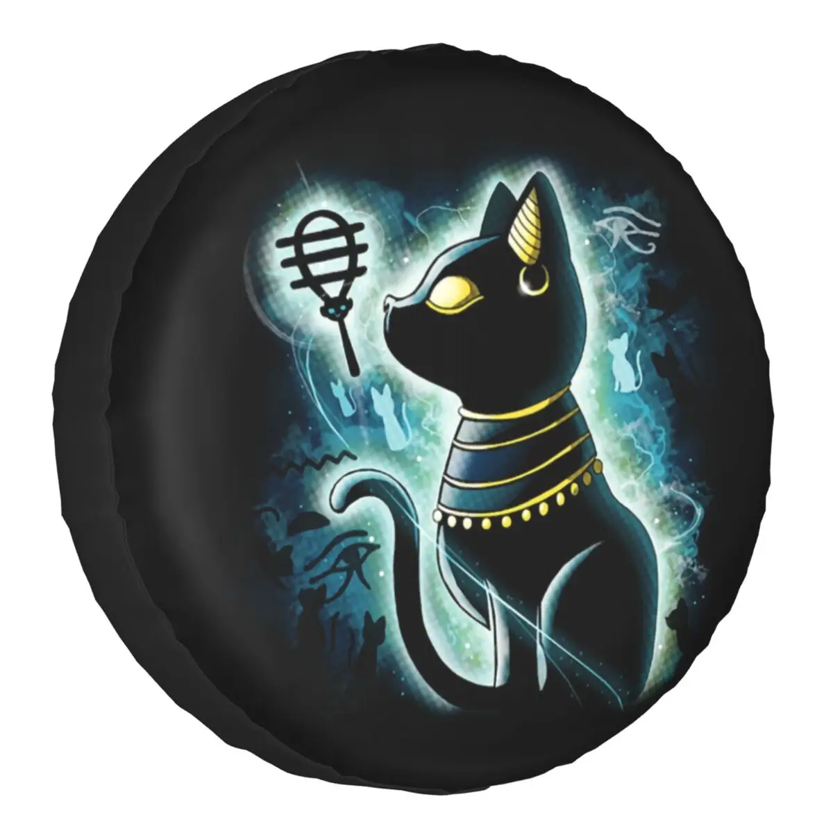 

Bastet Egyptian Goddess Spare Tire Cover Case for Honda Ancient Egpyt Cat Car Wheel Protectors Accessories 14" 15" 16" 17" Inch