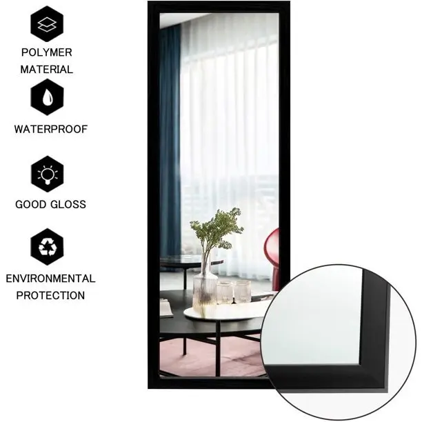 

x 16" Black Classic Full Length Mirror