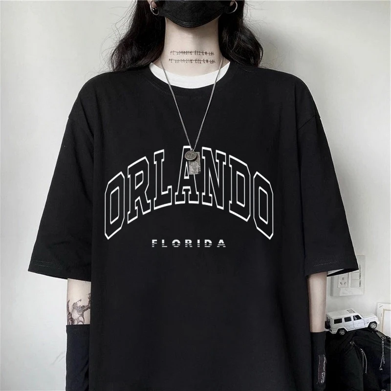 Женская летняя футболка с коротким рукавом и принтом Орландо - купить по выгодной
