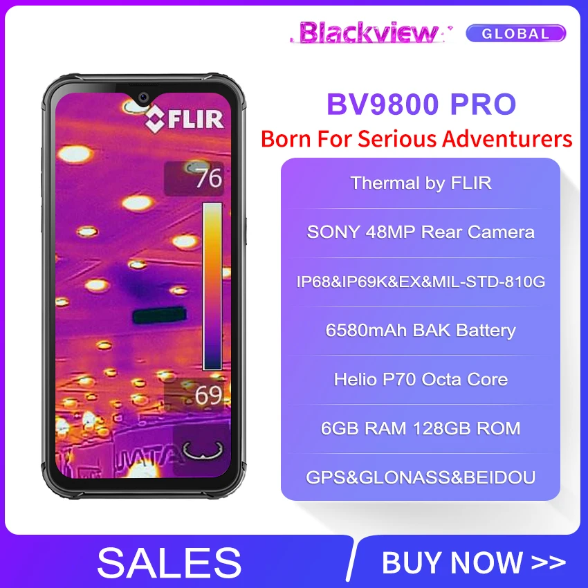 Смартфон Blackview BV9800 Pro 6 + 128 ГБ Helio P70 Android IP68 |