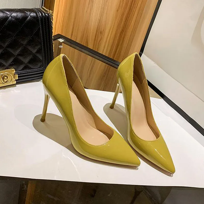 

6cm Fashion New Thin High Heels Patent Leather Pointed Toe Pumps Party for Shoes for Women 41 42 43