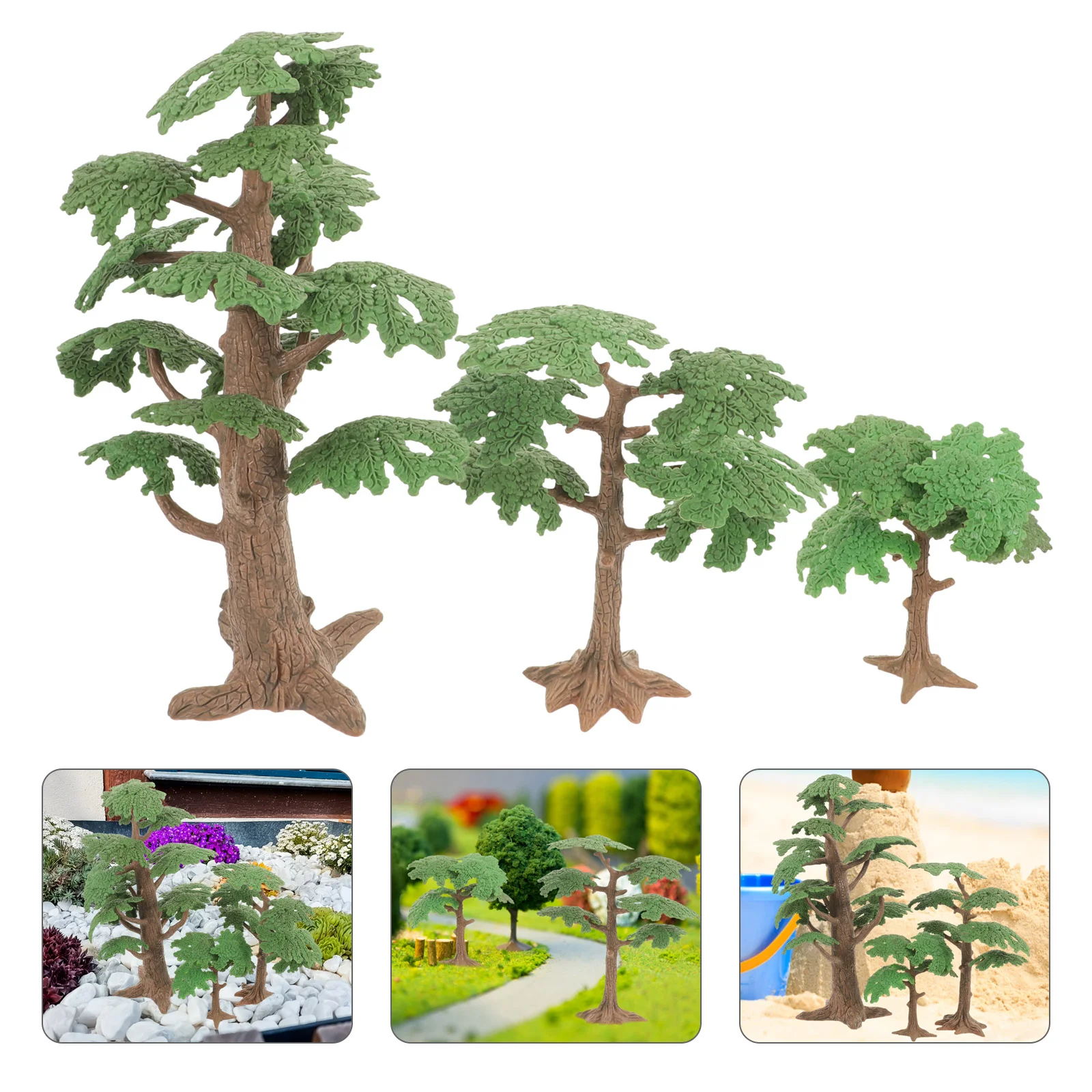 3 шт. модели растений миниатюрное дерево микро орнамент украшение пластиковый