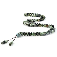 new design women jewelry natural green fire agates stone beads bracelets necklaces 6mm men yoga meditation 108 mala necklaces