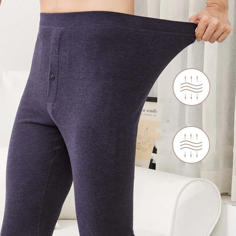 Autumn Thermal Underwear Men Long Johns Winter Warm Thicken Elastic Thermo Underwear Leggings Mens High Waist Thermal Bottoms
