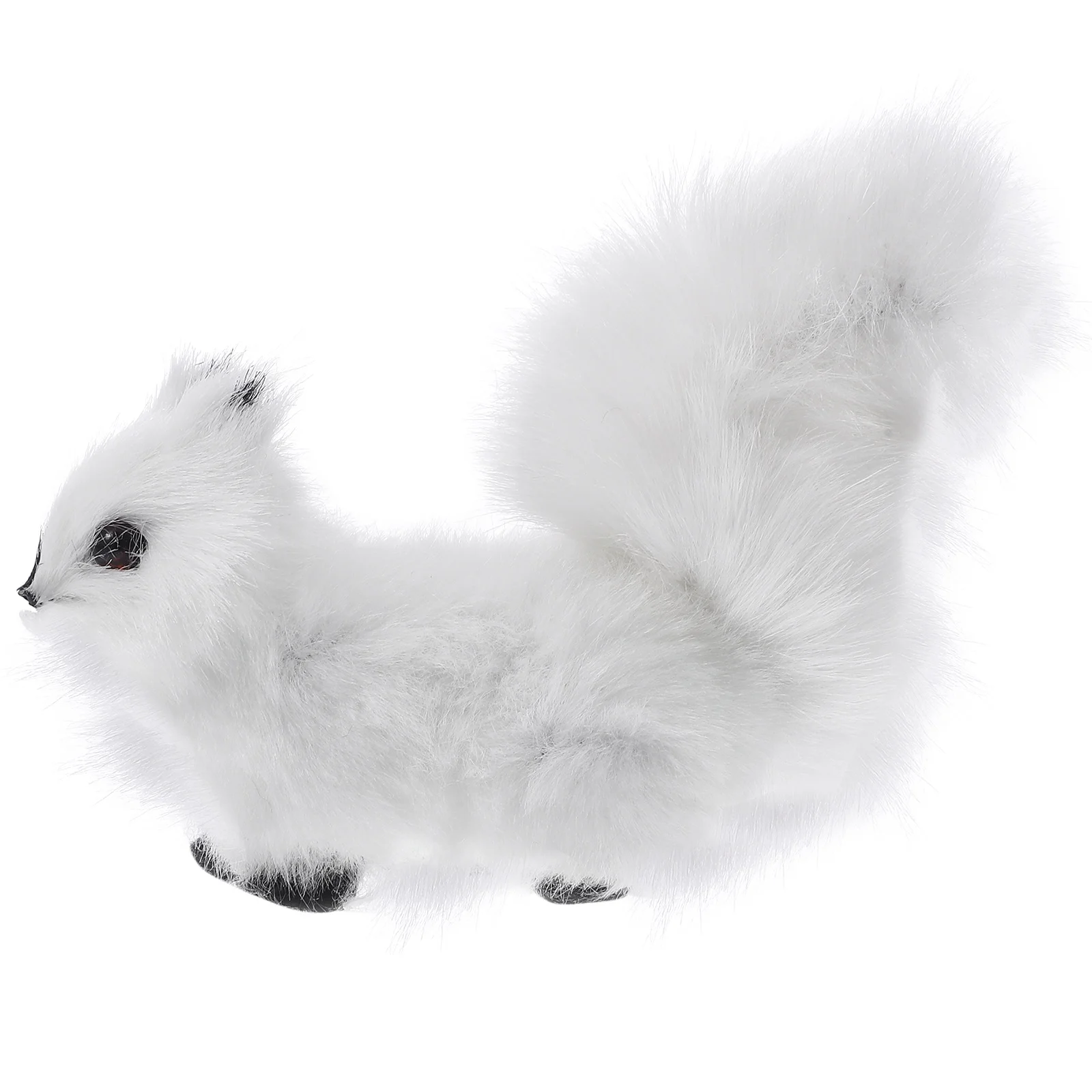 

Furry Squirrel Ornament Small Plush Squirrel Statue Decoration Realistic Furry Squirrel Ornament